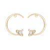 Soporte para pendientes de tachuela de oro de 14 quilates con microincrustación de perla y circonita, anillo en forma de C, semicírculo, pendientes de Saturno, pendientes de pasador de plata, pendientes semiacabados