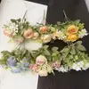 Vendas diretas do fabricante de origem: flores artificiais transfronteiriças, rosas Margot vintage, buquês de flores artificiais para decoração de casamento e adereços