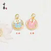 Venta al por mayor de fábrica Colgantes de Esmalte Chapados en Cobre Dorado Cabeza de Tigre Ciervo Gatito Gato Colgantes Pequeños Charms para Pulsera Collar DIY