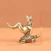 Figura de Tortuga y Rana de Latón Sólido, Mascota de Té de Latón Estilo Antiguo, Adorno de Escritorio, Pieza Decorativa Pequeña, Artículos de Cobre Antiguo, Juguete de Mano