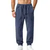 La nueva colección de otoño/invierno de Amazon para Europa y EE. UU.: pantalones deportivos para hombre de gamuza y forro polar, color liso, cintura elástica, pantalones largos casuales