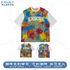 Camiseta de Manga Corta de Algodón Puro de Alta Gama Hecha a Medida, Camiseta de Marca de Moda con Bloques de Color e Impresión Digital, Camiseta de Estilo Urbano Americano