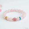 Pulsera de Cristal Rosa Natural de Guan Yu Pulsera de Cristal de Fresa para Atraer el Amor y Piedras Preciosas Coloridas Venta al por Mayor en Vivo y Dropshipping S4073004