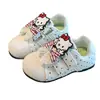 Zapatos Deportivos para Niñas 2026 Hello Kitty Lindo Moño Suela Suave Velcro Transpirables Zapatos de Tabla Princesa para Niños Pequeños