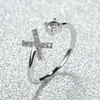 Anillo con Letra de Oro Rosa Nuevo de Amazon Transfronterizo Anillo Abierto con Diamante Blanco Joyería de Mano Anillo Único Personalizado Venta al por Mayor