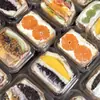 Caja de Embalaje para Sándwich de Frutas en Crema, Caja Transparente Desechable para Pastel de Fresa con Tapa, Caja para Llevar Tiramisú