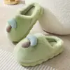 Pantuflas de Algodón para Mujer 2026 Nuevo Estilo Otoño Invierno Interiores Hogar Silenciosas Suela Suave Antideslizantes Cálidas Dibujos Animados Pantuflas de Algodón para Mujer