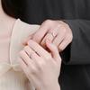 Anillo de Moissanita para Mujer Plata de Ley 925 Anillos de Pareja Möbius Venta al por Mayor de Joyería Transfronteriza con Carácter "Fu"
