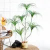 Planta Verde Artificial de Lujo Ligero Flor Artificial Madera Milenaria Maceta de Interior Árbol de Sangre de Dragón Adornos Decorativos para Sala de Estar Suelo