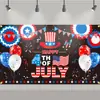 Tecido de Fundo para o Dia da Independência Americana Novo Transfronteiriço Vermelho, Branco e Azul Decoração de Festa Temática Dia da Independência Suprimentos Bandeira Americana