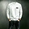 Camiseta fina masculina de manga longa com estampa estilo americano em Sorona para primavera, outono e inverno de 2026, versátil e com caimento ligeiramente solto, adequada para usar em camadas ou como peça externa