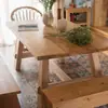 Mesa de Jantar e Cadeiras Nórdicas Japonesas de Madeira Maciça Freixo Moderno Madeira Original Mesa de Jantar Simples Mesa Longa Combinação de Mesa de Jantar Bancada Móveis