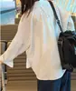 Camisa Larga de Manga Larga Holgada de Rayas Finas Rosas de Doble Bolsillo Estilo Coreano Nuevo para Primavera Temprana, Camisa Casual Versátil