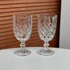 Vaso grande para jugo exquisitamente grabado, copa de vino de tallo largo, vaso para jugo, copa de vino tinto de tallo largo para banquetes de restaurante