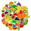 50 Pegatinas de Frutas y Verduras de Dibujos Animados, Nuevos Productos Transfronterizos, Pegatinas de Graffiti de Frutas y Verduras Reales para Niños de Dibujos Animados al por Mayor