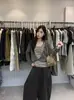 Solo Uno VI+ Otoño Estilo Coreano Casual Rayas Versátil Adelgazante Falso Dos Piezas Empalmado Suéter de Punto Manga Larga 99105