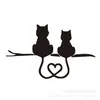 Stickers Reflectantes para Coche de Comercio Exterior Dibujos Animados de Animales Gato Dos Gatitos Corazón Rayadura de Puerta de Coche Pegatinas Personalizadas para Coche