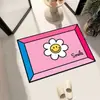 Alfombrilla de suelo de tierra de diatomeas con cara sonriente estilo coreano para baño de casa, entrada, absorbente de agua, antideslizante, secado rápido, alfombrilla para pies al por mayor