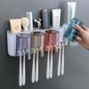 Escova de dentes rack Punch-free Gargle Cup Escova de dentes copo de parede WC montado na parede Pasta de dentes Squeezer Set