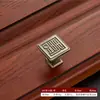 Maçanetas de Cobre Estilo Antigo para Armários Clássicos Chineses Retrô, Gavetas, Sapateiras, Portas de Guarda-Roupa, Móveis, com Desenhos Vermelhos e Tradicionais