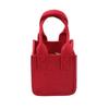 Bolsa de fieltro roja para dulces de boda, con mensaje "Feliz" y diseño de luna llena. Disponible en stock.