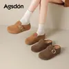 Zapatos Mula de Suela Gruesa para Mujer Augushiden 2026 Otoño Punta Cerrada Suela Suave Slip-Ons Cómodos para Personas Perezosas Zapatillas Casuales Medias