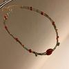 Collar de nicho de estilo nacional chino nuevo de Dunhuang con cuentas de piedra natural, ágata, cadena de clavícula vintage, collar para mujer