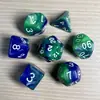 Juego de Dados Poliedros D&D con Patrón de Mármol, Color Mixto Transparente D4D6D8D10D12D20 Caras, Coc, Juego de Mesa, Juego de Siete Piezas