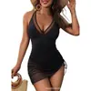 2027 Traje de Banho Europeu de Comércio Exterior Peça Única Feminino Esconde Barriga Emagrecedor Ajustado Decotado Best-Seller da Amazon Moda Praia Transfronteiriça