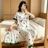 Conjunto de Pijama de Tres Piezas de Manga Corta para Mujer Joven, Delgado, Tallas Grandes, Holgado, Conjunto de Ropa de Casa Primavera/Otoño, Estilo Bosque