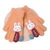 2026 Nuevos Guantes de Punto Cálidos a Prueba de Frío para Exteriores para Niños, Lindos Guantes de Felpa Gruesa de Conejito Sin Dedos