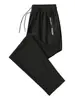 Pantalones deportivos elásticos para hombre de América verano ajuste fino talla grande pantalones de seda de hielo tubo recto secado rápido casual transpirables para hombre