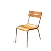 Silla de ocio con tira de madera de viento usada silla de comedor de restaurante café hogar silla con respaldo de hierro forjado silla de mesa de comedor simple