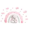 Pegatina de Pared Adhesiva de Conejito Cálido y Lindo Estilo de Dibujos Animados Rosa Arcoíris Femenino Pegatina Decorativa Br93567