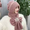 Gorro y Bufanda Todo en Uno Invierno para Mujer Gorro Tejido a Mano Doble Capa Engrosado Cálido y Antihielo Gorro Tejido para Madres de Edad Media y Mayores