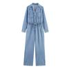 Comercio Exterior 2025 Otoño Nuevo Estilo Europeo y Americano Moda Femenina Casual Cintura Ajustable Mono Denim 0108022