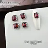 Accesorios Brillantes para Uñas con Pedrería Acabado Rojo Ancora Zirconia, Pedrería Versátil de Lujo Ligero en Forma de Corazón Cuadrado Grueso para Uñas Portátiles