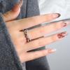 Gumei Ning Anillo Estrella Hueca Ins Estilo Minimalista Moderno Anillo Abierto para Dedo Índice Lujo Ligero Anillo Meteoro con Incrustaciones de Diamantes