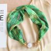 Hebilla Magnética Bufanda de Seda Collar de Perlas para Mujer Decoración Perezosa Verano 2025 Bufanda Protector de Cuello Decoración Nueva Bufanda Venta al por Mayor