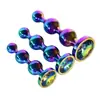 Nuevo Tapón de Metal de Tres Bolas de Colores para Adultos Hombres y Mujeres Juguete Erótico SM para Masturbación y Estimulación Tapón Anal