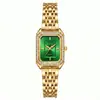 Reloj de Cuarzo para Mujer Modelo Nuevo Transfronterizo con Banda Cuadrada de Acero Totalmente Diamantada, Estilo Retro de Lujo Ligero, Versátil para el Trabajo Diario, Venta al por Mayor de Reloj Individual
