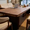 Sala de Estar Moderna Mesa de Centro sin Patas y Sillas Nuevo Estilo Chino Mesa de Té de Madera Maciza Estética Estilo Song Mesa Integrada para Preparación de Té y Oficina