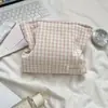 5792 Novo Estilo Fresco Xadrez Portátil Bolsa de Armazenamento para Cosméticos, Grande Capacidade Bolsa de Higiene Pessoal e para Retoques de Maquiagem de Viagem