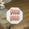 YizhiguPêssego Leite GelatinaPuro desejável rosa pêssego degradê brilhante olho de gato primavera esculpido unhas postiças