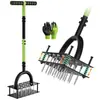 Aerador Manual de Gramado de 16 Furos Afrouxador de Solo Aerador Material Metálico de Alta Resistência