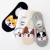 En Stock Verano Nuevo Dibujos Animados Calcetines de Barco para Mujer Algodón de 200 Agujas Absorbe el Sudor Jacquard Cachorro Silicona Calcetines de Algodón de Boca Baja para Mujer Fabricante