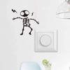 Ventilador Xi personalizado interruptor adesivos desenhos animados choque elétrico alienígena personalidade adesivos de parede interruptor decoração removível autoadesivo KG108