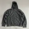 Sudadera con capucha y cremallera estilo americano de felpa pesada, chaqueta cárdigan informal de color liso para mujer, nueva colección de otoño, corte holgado