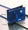 Bolsas de Papel Azul Oscuro al por Mayor, Bolsas para Embalaje de Vino en Stock, Cajas para Zapatos, Bolsas de Compras, Bolsas de Tote de Cartón Blanco para Regalo, Impresión