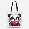 Amazon Transfronterizo Bolsa de Lona de Panda de Dibujos Animados Nueva y Linda Bolso de Mano para Estudiante y Trabajador de Oficina Bolsa de Viaje al Trabajo Al por Mayor